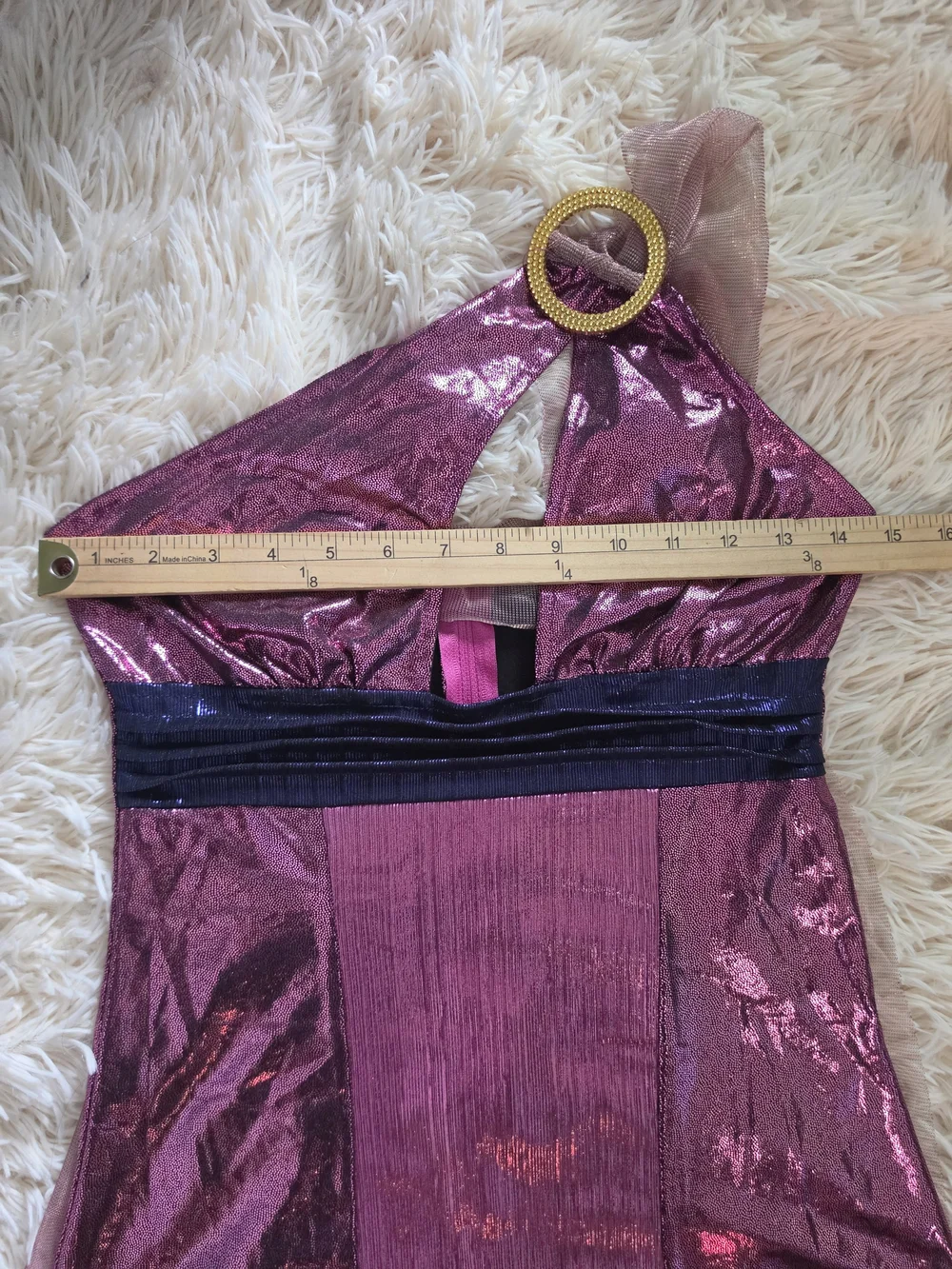 Women's 3 Pc Amethyst Goddess Costume With Sash and Headband - Picture 8 of 11
